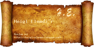 Heigl Elemér névjegykártya
