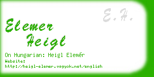 elemer heigl business card